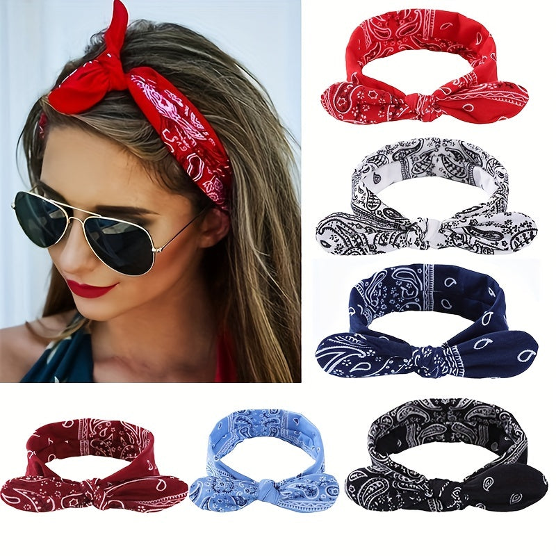 Vintage Boho Cross Knot Elastic Hairbands Non Slip Headbands