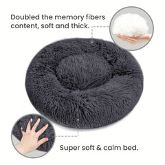 Plush Washable Dog Bed Soft Donut Bed Sleeping Mat