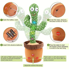 Swing Cactus Plush Doll for Kids - Battery Operated Dance & Sing Toy - Number 7