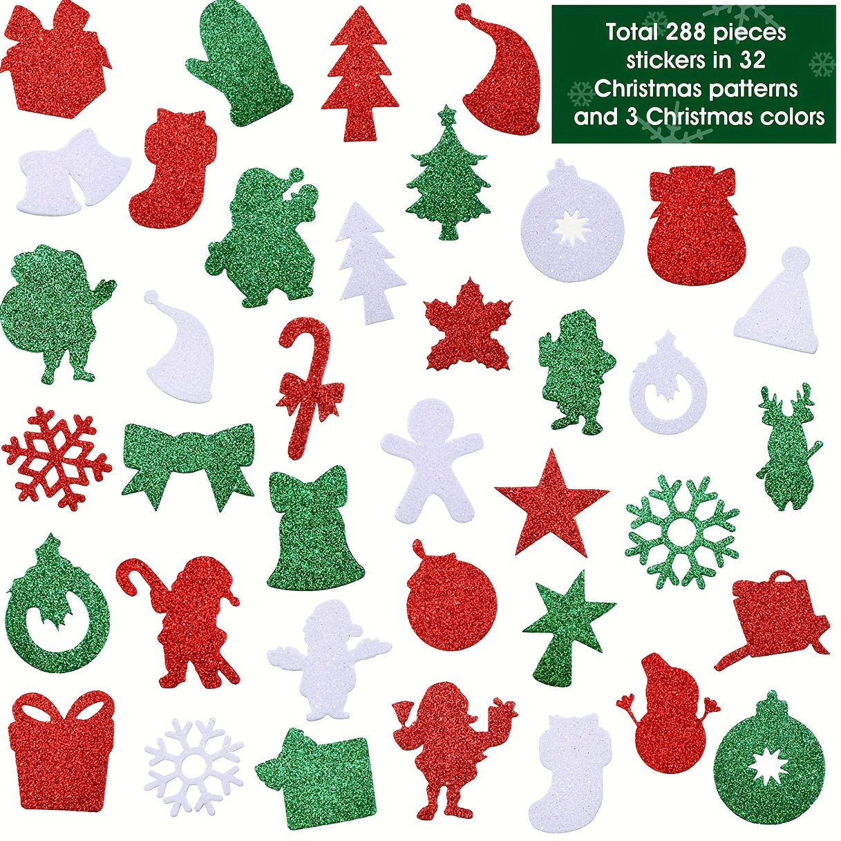 DIY Christmas Stickers 32 Shapes Self Adhesive Children Party Stickers