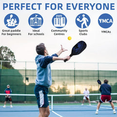 1pc Pickleball Paddles Set with 4 Wooden Paddles, 4 Balls, 4 Cooling Towels, Bag