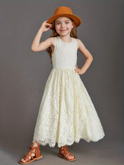 Kid Girls Grace Lace V Back Princess Dress