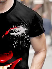 Monster Pattern Print Men's Short Sleeve T-shirt Graphic Tee