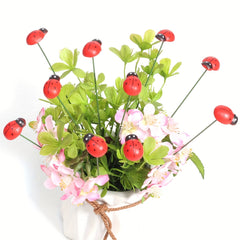 10pcs Wooden Ladybug Garden Decorations Bionic Ladybug Wall Decor