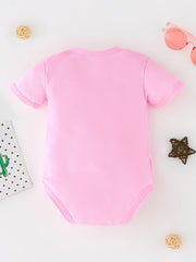 Newborn Short Sleeve Romper Letter Graphic Bodysuit