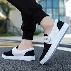Men's Hook And Loop Canvas Skate Shoes Breathable Sneakers