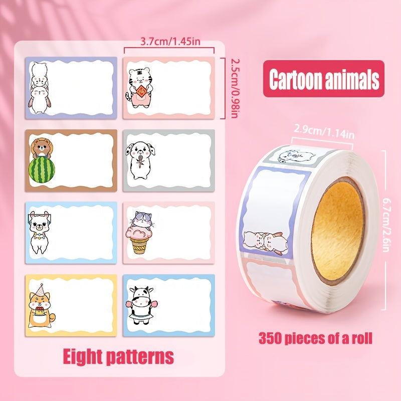 350 Name Stickers Colorful Tape School Label Stickers