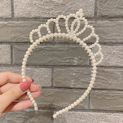Girls Headband Faux Pearl Crown Hairband Hair Accessories