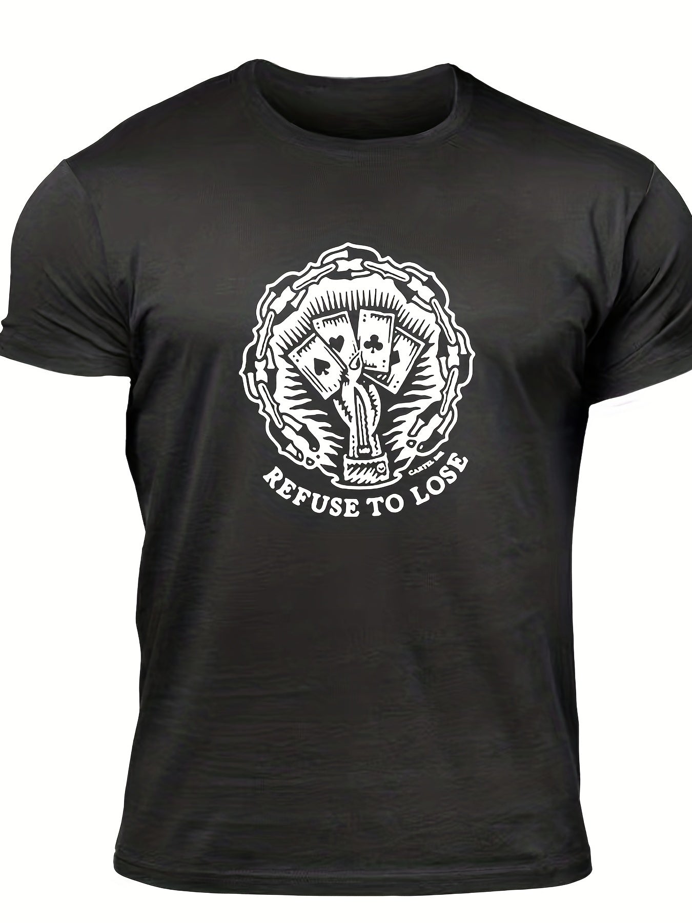 Men's Letter Print T shirt, Casual Tee for Summer