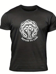 Men's Letter Print T shirt, Casual Tee for Summer