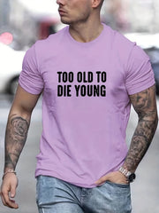 Men's Breathable Letter Print T Shirt for Summer