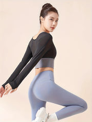 High Stretch Quick Dry Long Sleeve Workout Top for Women