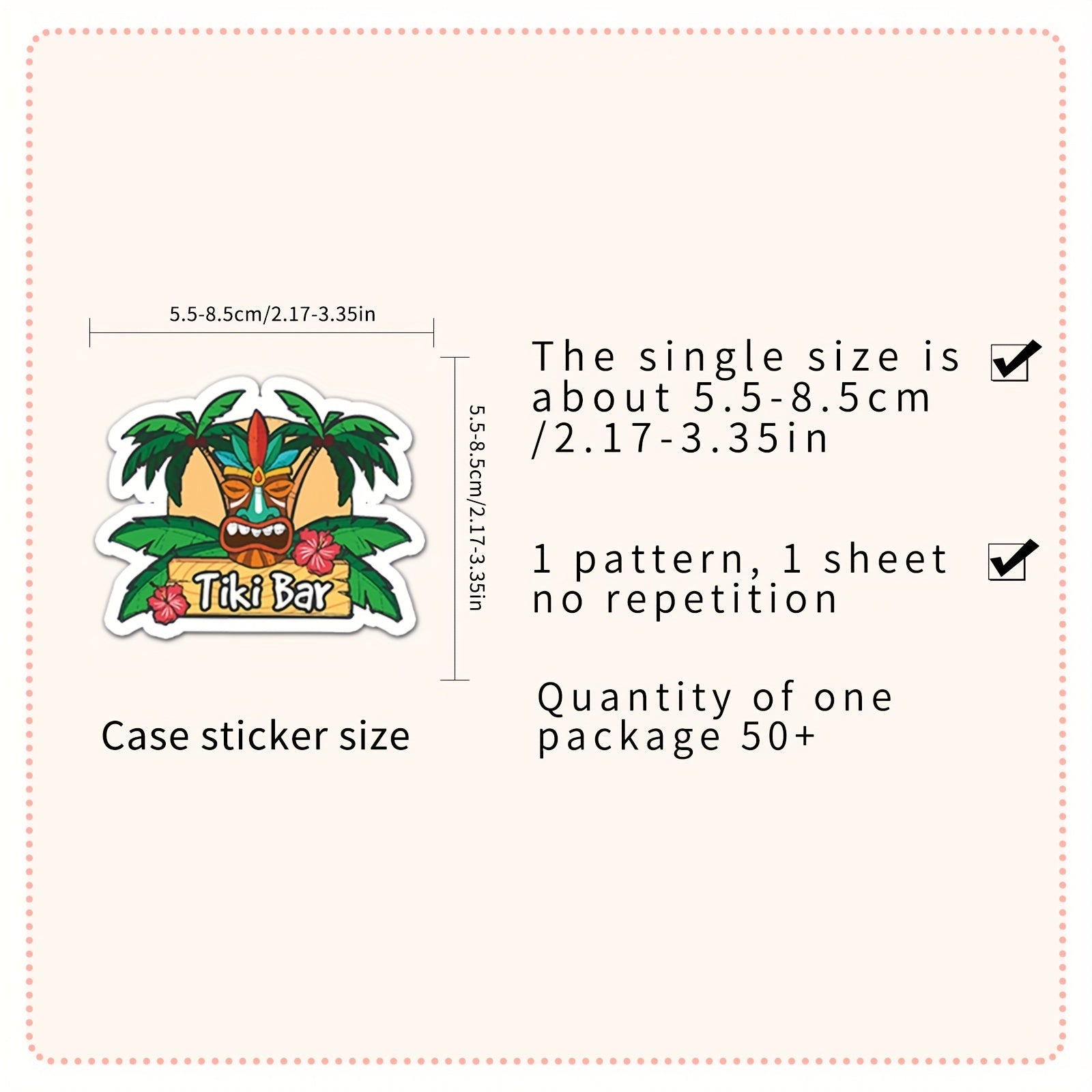 50pcs Hawaii Pattern Waterproof Stickers for Water Bottles Laptop Luggage