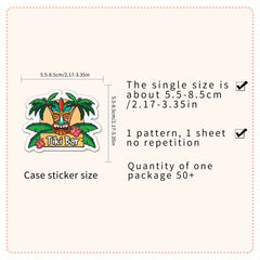 50pcs Hawaii Pattern Waterproof Stickers for Water Bottles Laptop Luggage