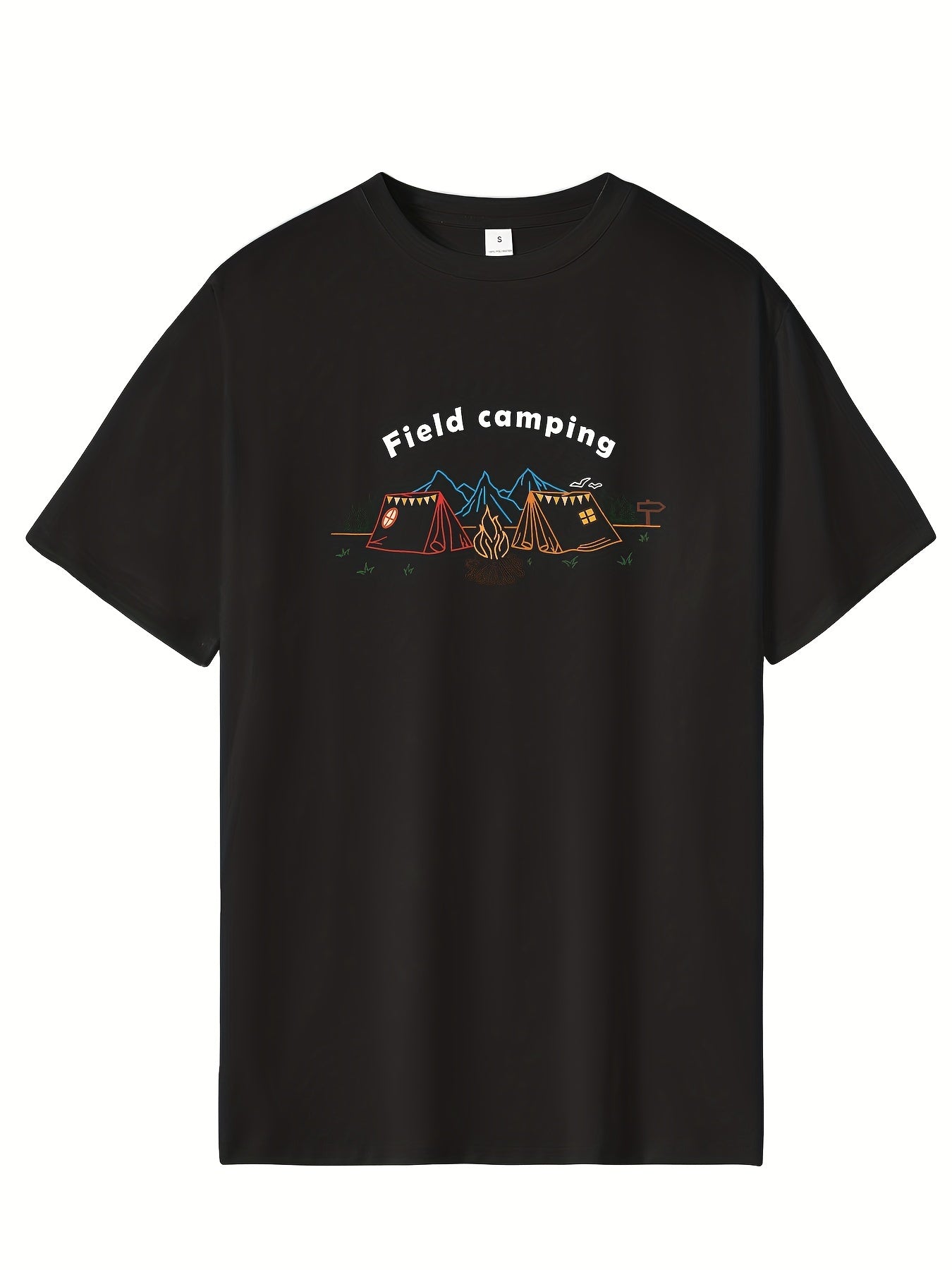 Men's Printed Leisure Sports T-shirt Casual Round Neck Tee Shirt