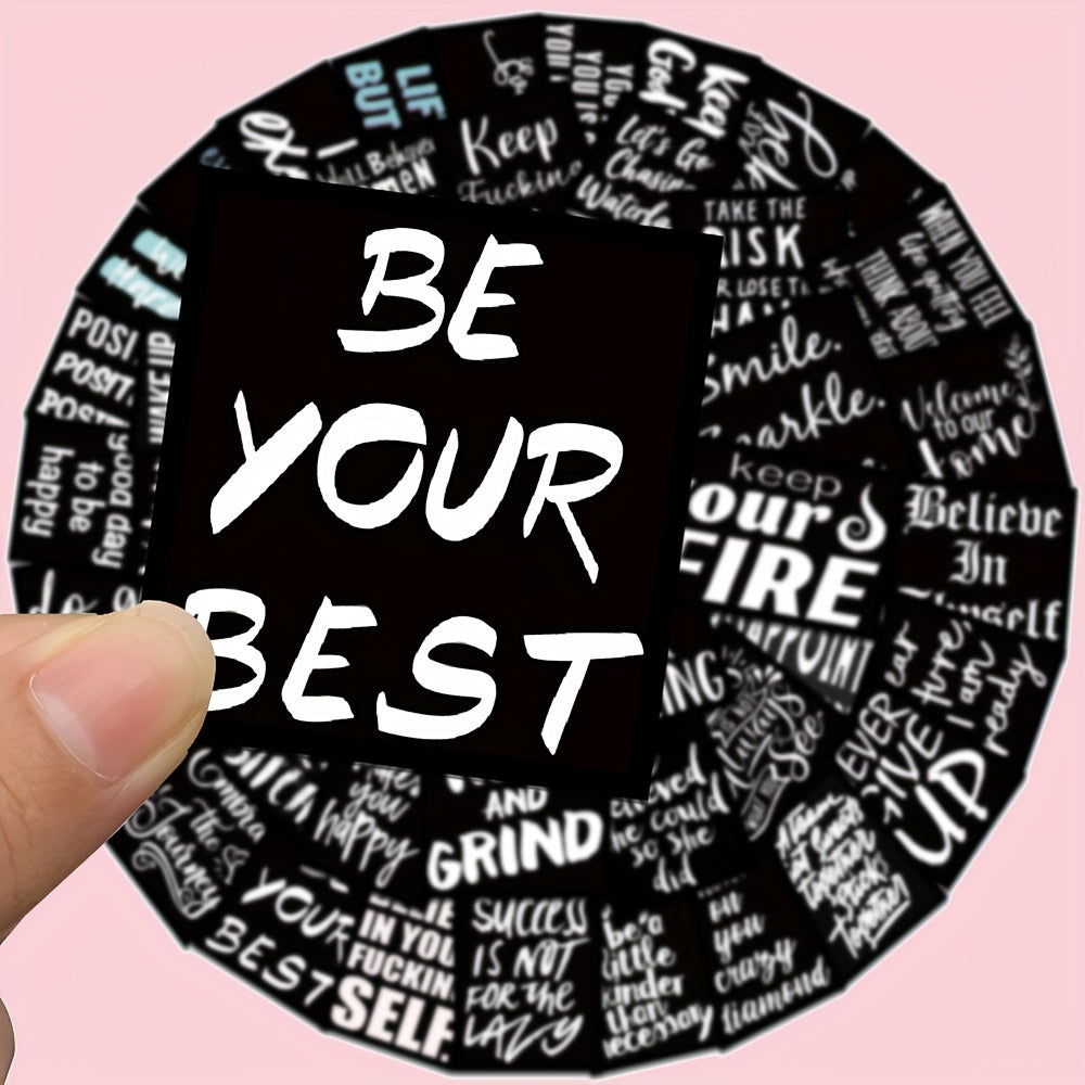 61pcs Inspirational English Graffiti Stickers for Water Bottle Car Computer