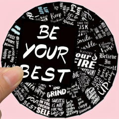 61pcs Inspirational English Graffiti Stickers for Water Bottle Car Computer