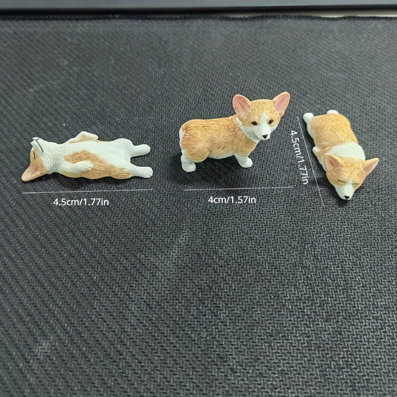 Mini Corgi Car Ornament Model Cake Decoration Bonsai Doll Puppy