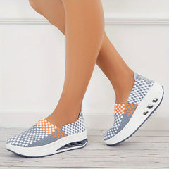Women's Air Cushion Woven Walking Shoes Outdoor Casual Sneakers