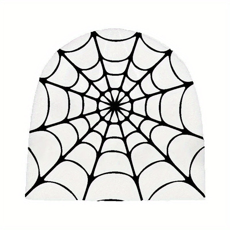 Y2K Gothic Spider Web Pattern Knit Hat For Men Unisex