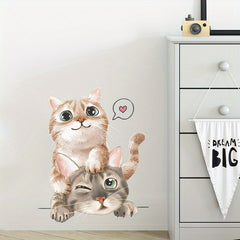 Cartoon Cat Kids Wall Stickers - Home Decor Self-Adhesive Decals
