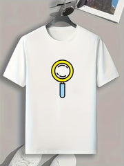 Handheld Fan Print Men's Graphic T shirt for Summer