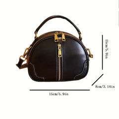 Leather Crossbody Bag Small Zipper Shoulder Purse
