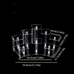 Acrylic Fan-shaped Display Stand for Dolls Mini Toys Jewelry Perfume