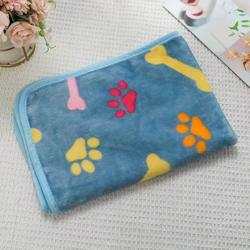 Soft and Cozy Paw Print Fleece Blanket for Dogs
