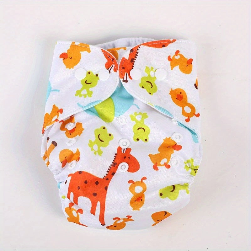 Cute Baby Diaper with Snap Buttons Fleece Knit & Adjustable