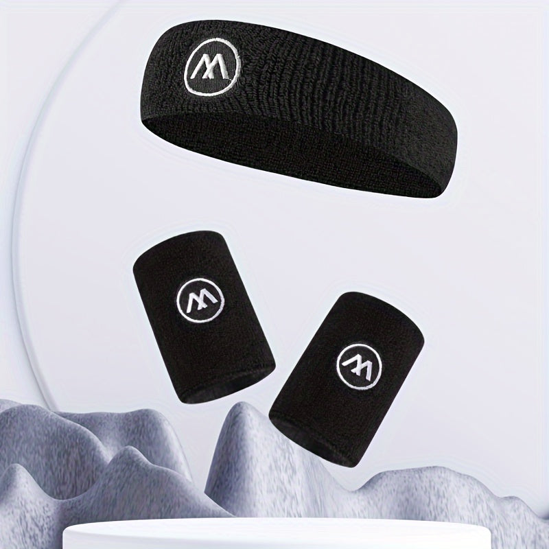 Breathable Sweat Absorbent Headband & Wristbands Set
