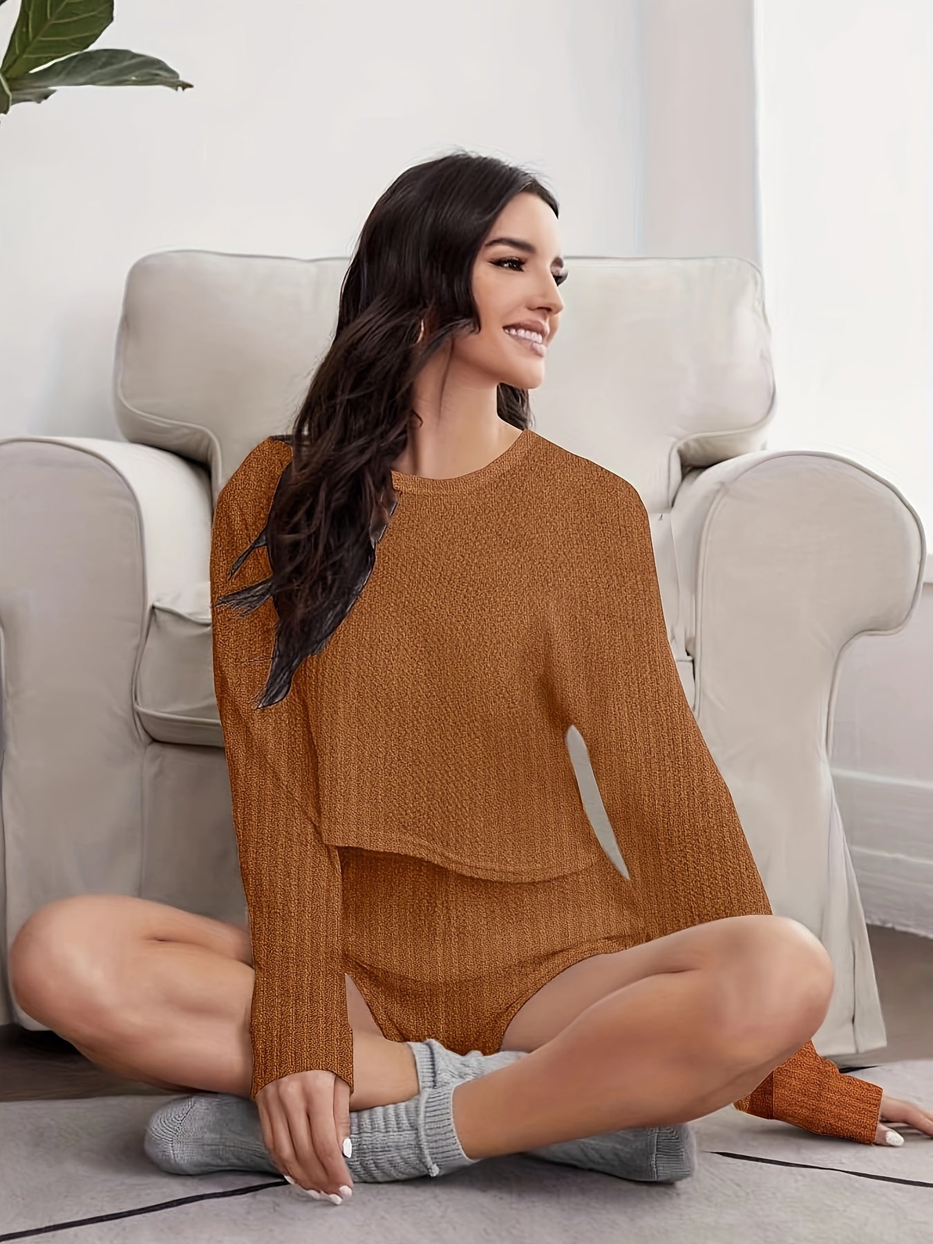 Ribbed Crop Top & Shorts Pajama Set