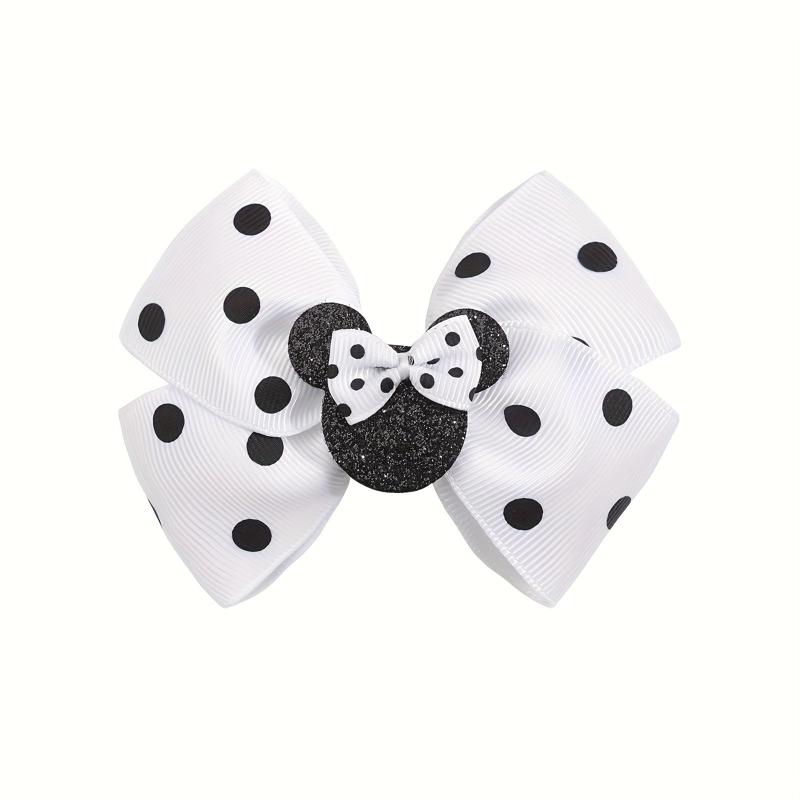 Kids Polka Dot Cartoon Bow Hairpin Sweet Hair Accessory Sequins Girl Clip