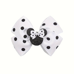 Kids Polka Dot Cartoon Bow Hairpin Sweet Hair Accessory Sequins Girl Clip