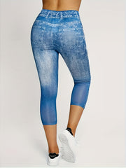 American Flag Print Cropped Leggings Skinny Casual Leggings Women's Clothing