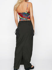 Solid Pocket Cargo Skirt for Spring & Summer