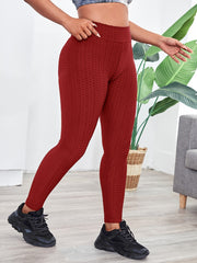 High Rise Sports Leggings, Honeycomb Pattern, Stretchy
