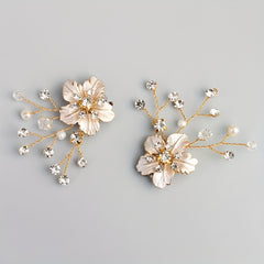 Faux Pearl Crystals Flower Shoe Clips Party Buckle Bridal Wedding Charms 1pair