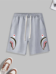 Cartoon Print Men's Summer Shorts Casual Loose Drawstring Father's Day Gift