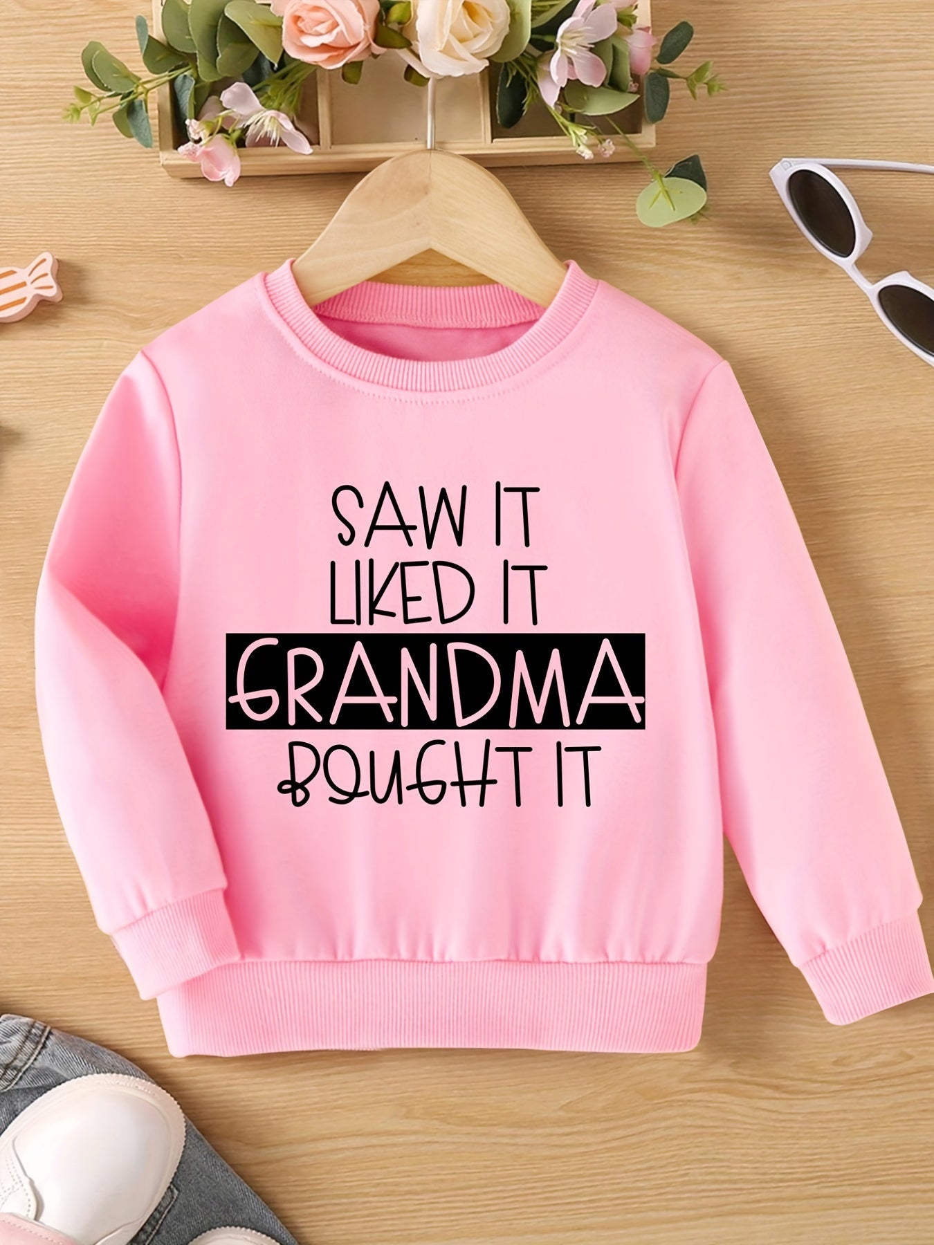 Girls Fun ''Saw It Like It Grandma'' Graphic Sweatshirt