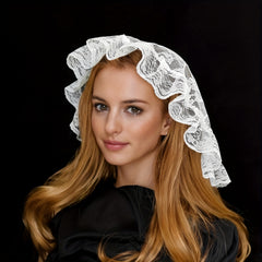 Vintage Lace Pleated Veil Headpiece European Retro Bridal Accessory