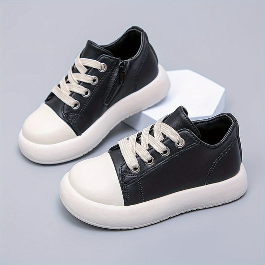 Girl's Comfy Non Slip Skate Shoes Lace Up Soft Sole Sneakers