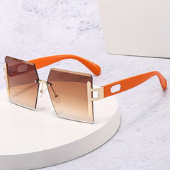 Oversized Square Frame Sunglasses Gradient Lens Glasses