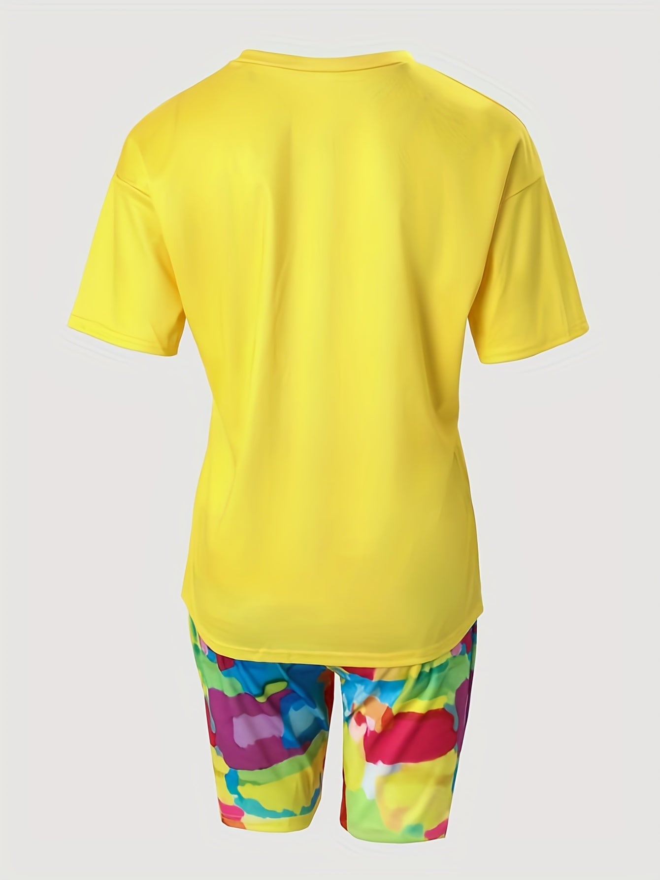 Casual Two Piece Letter Print T-shirt & Shorts Set