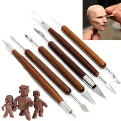 6pcs Cermaic Sculpting Tools Pottery Woodwork Sculpting Tool Kit