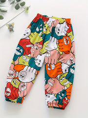 Girls Cartoon Print Casual Trousers Breathable Loose Fit Sports Sweatpants