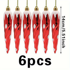 6pcs Spiral Thread Christmas Tree Decorations for Family Party