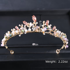 Bridal Rhinestone Pearl Headband Tiara Set