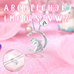 Unicorn Letter Pendant Necklace Decorative Accessories Gift