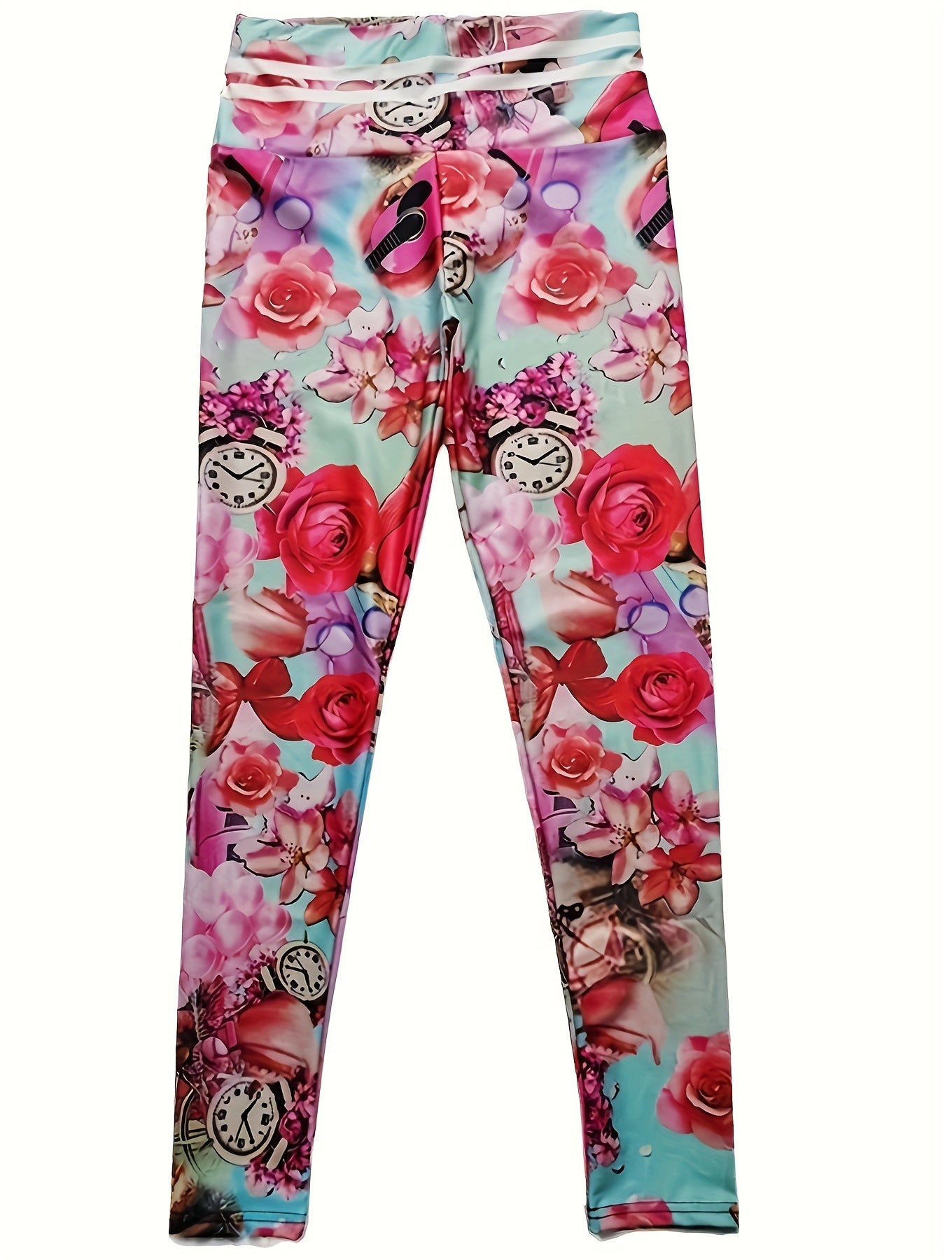 Floral Print High Waist Yoga Leggings Slimming Butt Lifting High Stretch